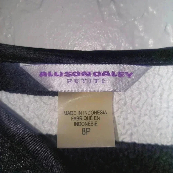 ALLISON DAILEY 3/4 SLEEVE Black & White Print Jacket Women's Size 8p - Picture 5 of 7